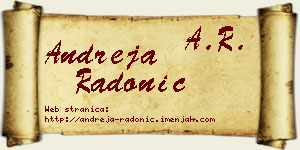 Andreja Radonić vizit kartica